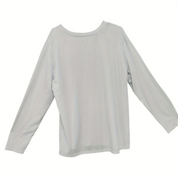 Ladies Off Shoulder Autumn Winter Letter Printed Casual White Long Sleeved T-shirt Top - Image 2