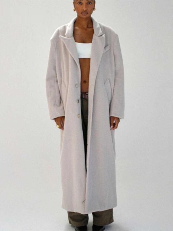 Nerazzurri Wool Padded Shoulder Coat Woolen Coat Men And Women - Image 3
