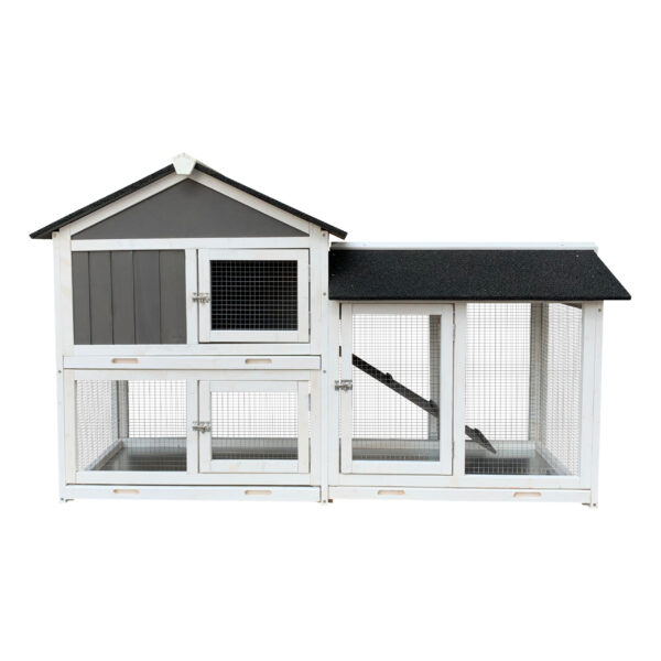 Detachable Pallet Ramp Wooden Outdoor Rabbit Hutch With Walking Cage - Image 5