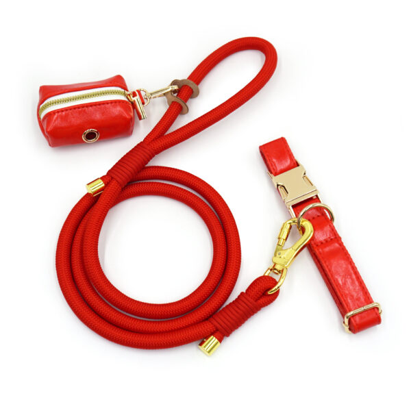 New Leather Hand-woven Round Rope Strong Dog Rope Leash - Image 10