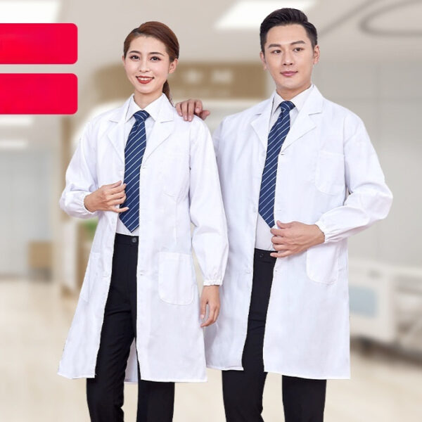 Long Sleeve Lab White Coat Men And Women - Image 9