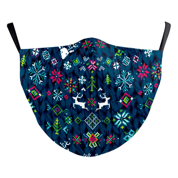 Christmas Green Fur Printed Protective Mask - Image 10