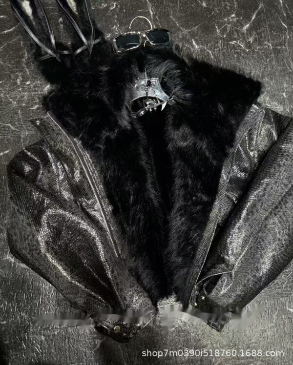Leather Coat Quilted To Keep Warm Coat - Image 4