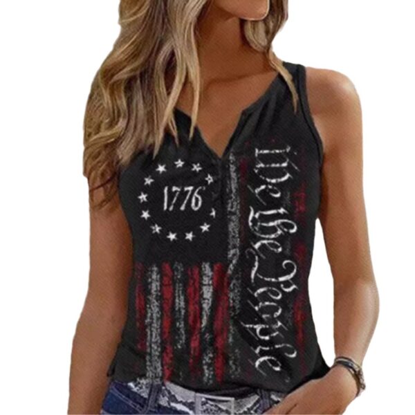 V-neck Buttons Sleeveless 3D Digital Casual Loose Vest - Image 10