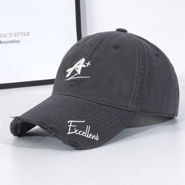 Fashionable All-match Soft Top Baseball Cap Ripped Sun-proof Peaked Cap - Image 8