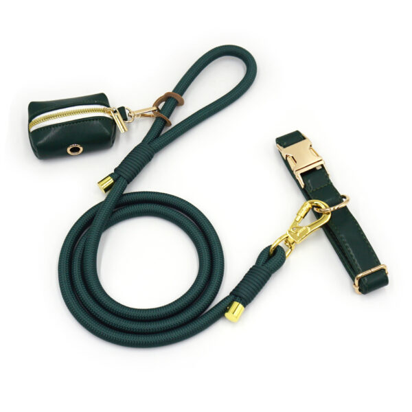 New Leather Hand-woven Round Rope Strong Dog Rope Leash - Image 6