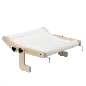 Cat Indoor Cat Window Perch, Plush Cat Hammock, Window Seat Bed Frame No Drilling, No Suction Cups, Wood
