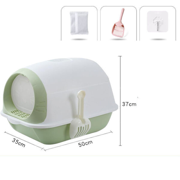 Elevated Semi-closed Litter Suction Deodorant Cat Toilet With Flip Cover - Image 4