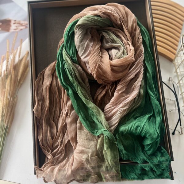 Men's And Women's Color Matching Autumn And Winter Cotton And Linen Feel Long Strip - Image 9