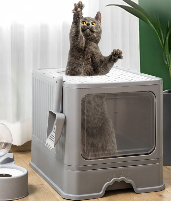 Large Double Door Drawer Foldable Cat Litter Basin - Image 7
