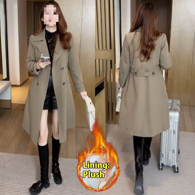 High-grade Fleece Thick Trench Coat Coat Western Style Slimming - Image 4