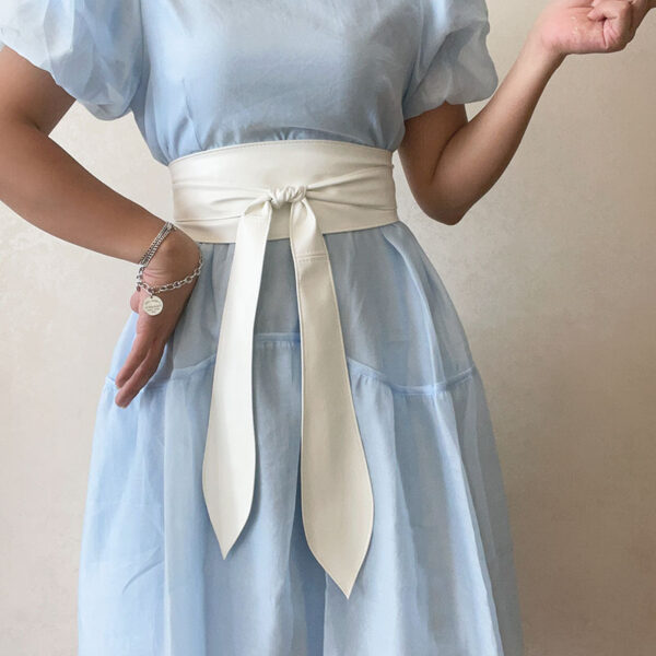 PU Wide Belt Coat Decoration Bandage Waist Seal With Dress - Image 3