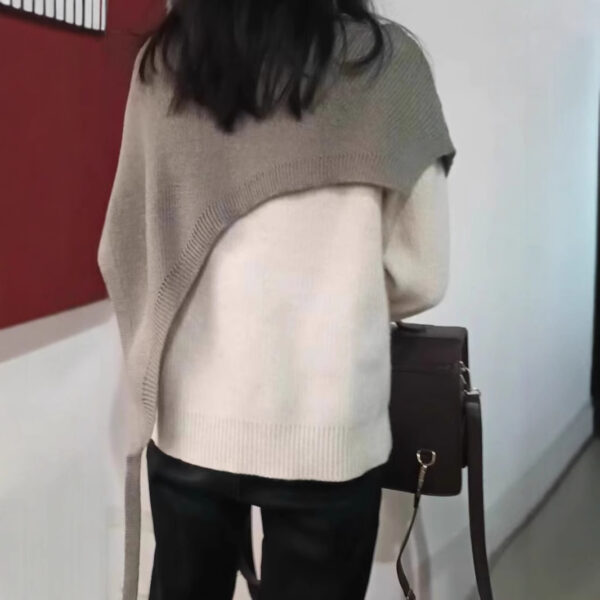Special-interest Design Versatile Beveled Triangle Knitted Shawl Vest - Image 9
