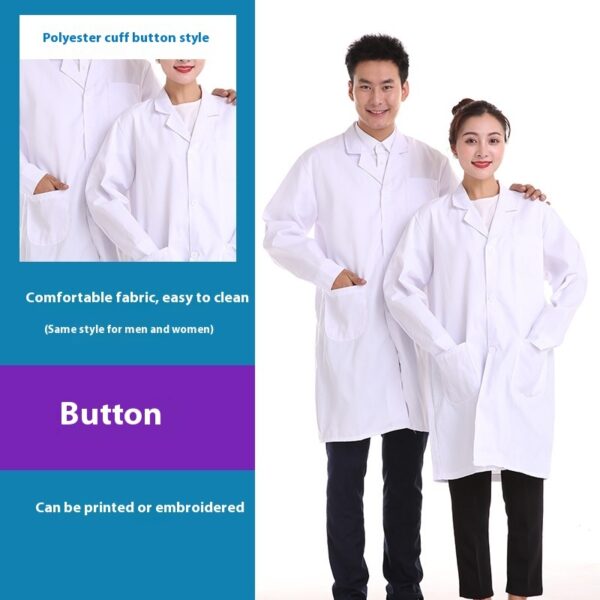 Long Sleeve Lab White Coat Men And Women - Image 5