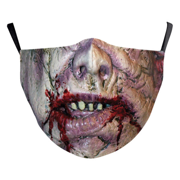 Halloween Carnival Digital Printing Funny Clown Face Double Layer Dust Mask - Image 2
