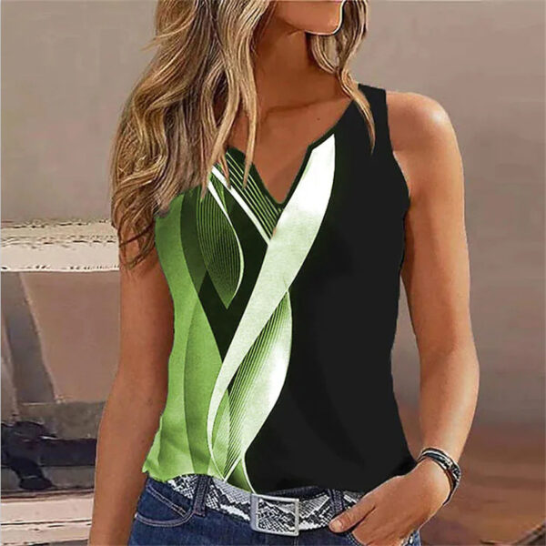 V-neck Buttons Sleeveless 3D Digital Casual Loose Vest - Image 6