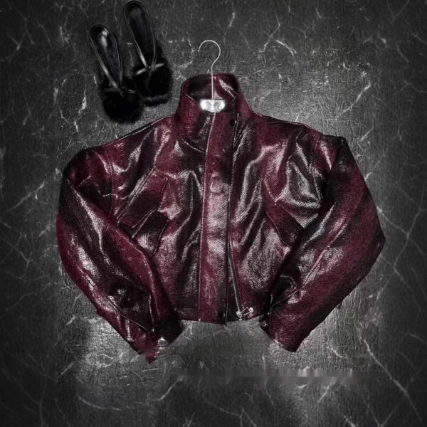 Leather Coat Quilted To Keep Warm Coat - Image 5