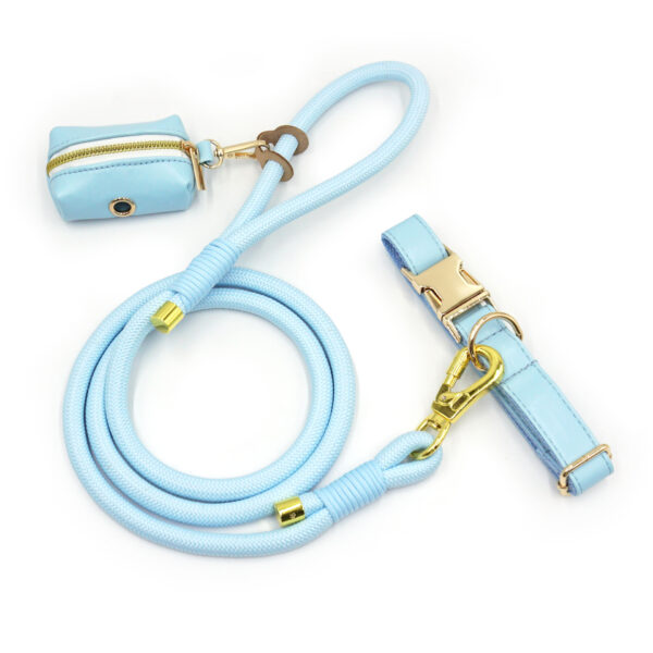 New Leather Hand-woven Round Rope Strong Dog Rope Leash - Image 2
