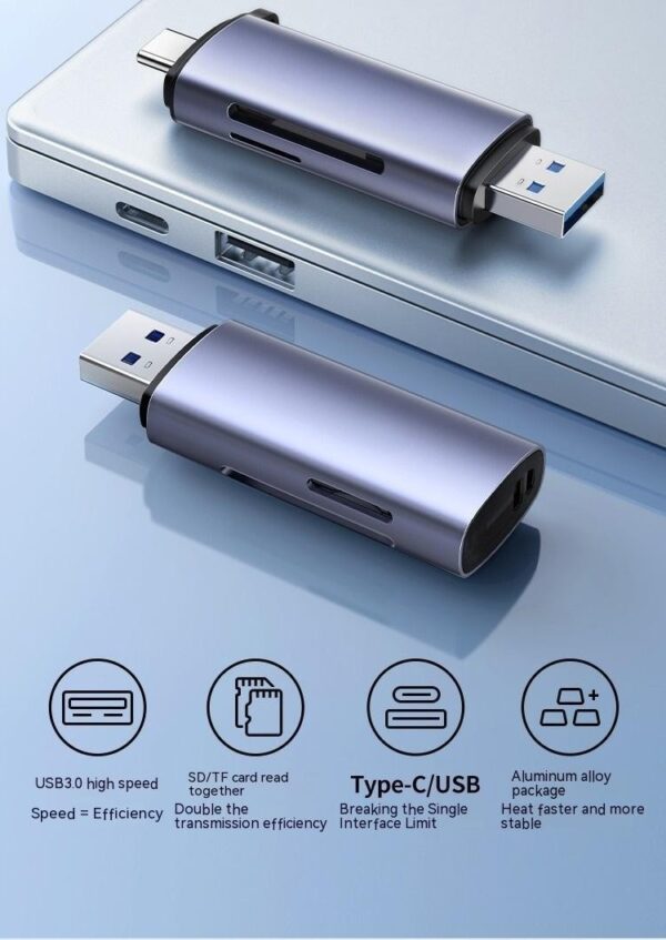 Multi-function In One Large Sd Memory Card Conversion Tf  Type-c Computer Card Reader - Image 3