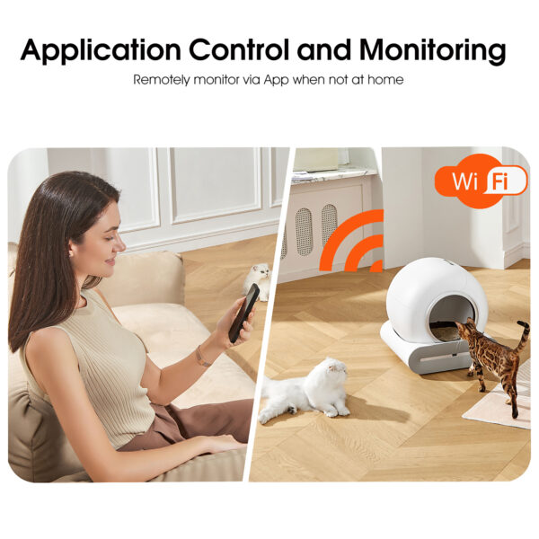 Self-cleaning Litter Box, Automatic Scooping And Deodorization, App Control Supports 2.4G WiFi, Intelligent Automatic Litter Box With Padding - Image 6