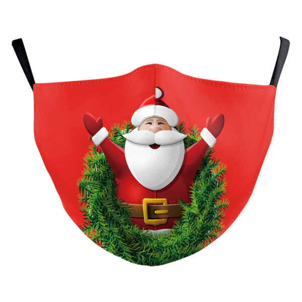 Christmas Single Corner Print Double Layer Dust Mask - Image 5