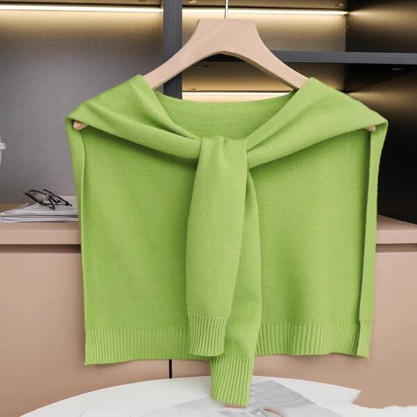 Shoulder Pad Waistcoat Wool Scarf - Image 7