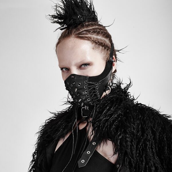 Rock Field CS Spike Unisex Punk Rope Leather Mask - Image 3