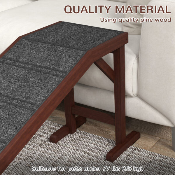 Pet Ramp For Dogs With Non-slip Carpet And Top Platform - Image 7
