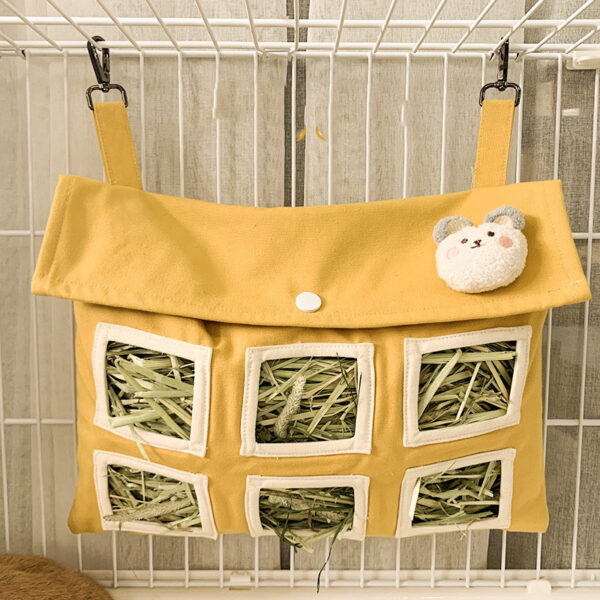 Rabbit Large Capacity Canvas Straw Bag - Image 3