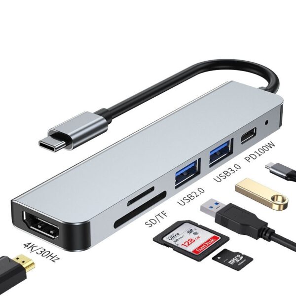 Portable Notebook And Tablet Computer Six In One Expansion Dock - Image 8