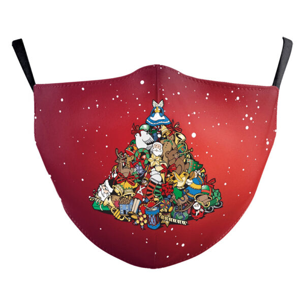 Christmas Tree Digital Printing Double Layer Dustproof Mask - Image 2