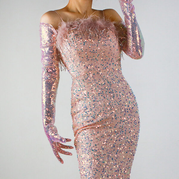 Sequined Sleeve Cover Lace Mesh Specialty - Image 6