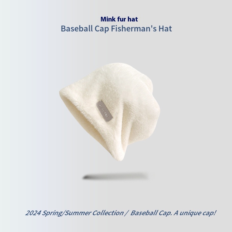 Simple Mink Fur Pile Heap Cap Big Head Circumference Makes Face Look Smaller - Image 7