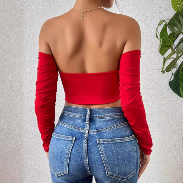 Night Club Style Slimming Waist Drawstring Long-sleeved Vest Can Be Worn Outside - Image 10