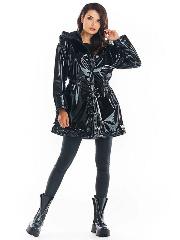 Mid-length To Long Bright Leather Trench Coat - Image 2