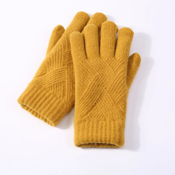 Autumn And Winter Double Layer Fleece-lined Thickened Knitting Gloves - Image 7