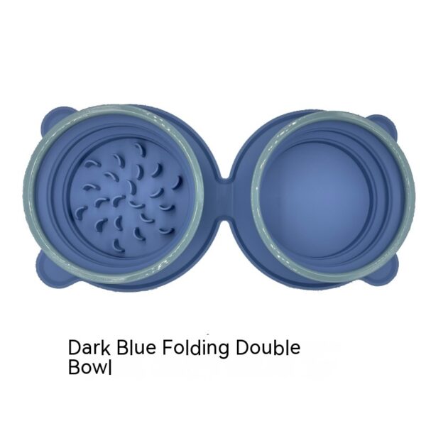 Portable Silicone Double Dog Food Bowls Foldable Non-Slip Cat Bowl Pet Travel Anti-Choking Feeding Bowl Outdoor - Image 5