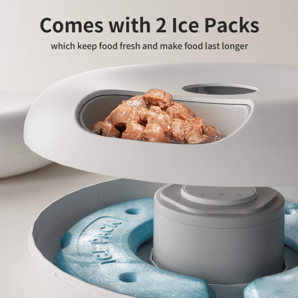 Donut Frost WiFi 6 Meal Automatic Cat Food Dispenser With App Control, Dry & Wet Food Automatic Cat Feeder, Smart Dog Feeder With Two Ice Packs, Programmable Timer, Holds 6 X Of Food - Image 2