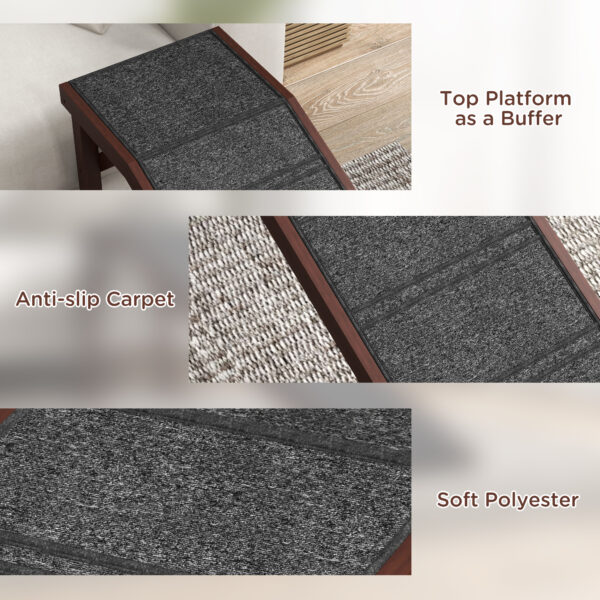 Pet Ramp For Dogs With Non-slip Carpet And Top Platform - Image 6