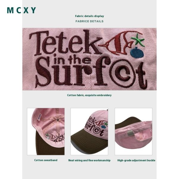 Retro Contrast Color Peaked Cap Men And Women Small Fish Starfish - Image 3