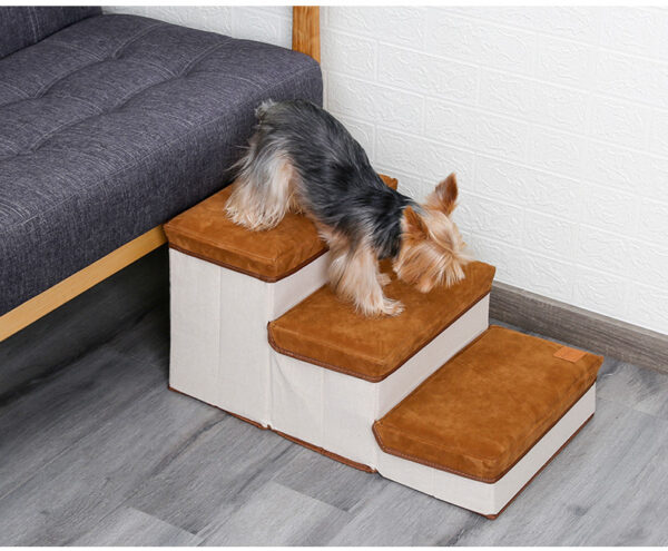 Small Dog Stairs - Pet Stairs For Couch And High Beds, Folding Steps, Pet Toy Storage, Cat Stairs For Bed-Allows Your Pets Easy Instant Access To Your Sofa Or Bedside - Image 8