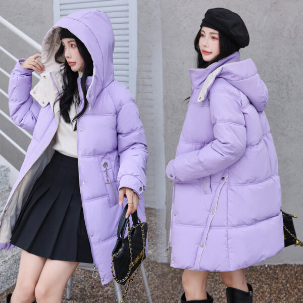 Winter Loose Down Cotton-padded Coat Women's Coat Mid-length Thickened - Image 3