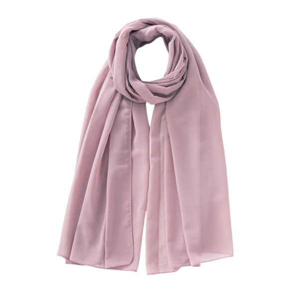 Women's Pure Color Pearl Chiffon Bubble Scarf Gauze Scarf - Image 2