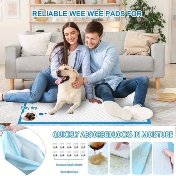 100 Count 24inch X 24inch Puppy Pee Pads For Dogs ,Baby Puppy Adults Bed Pads - Image 3
