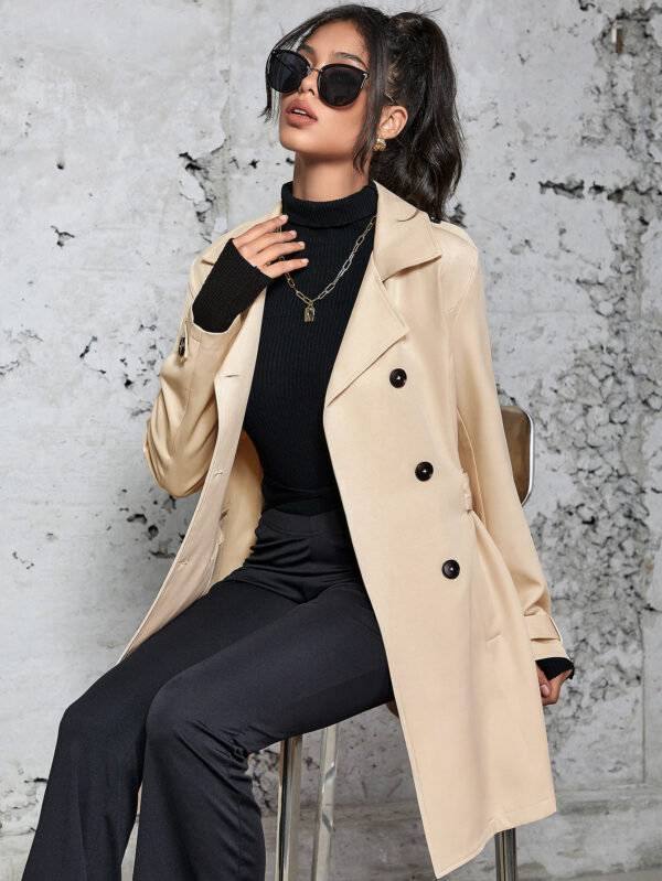 Women's Mid-length Trench Coat British Style Coat - Image 7