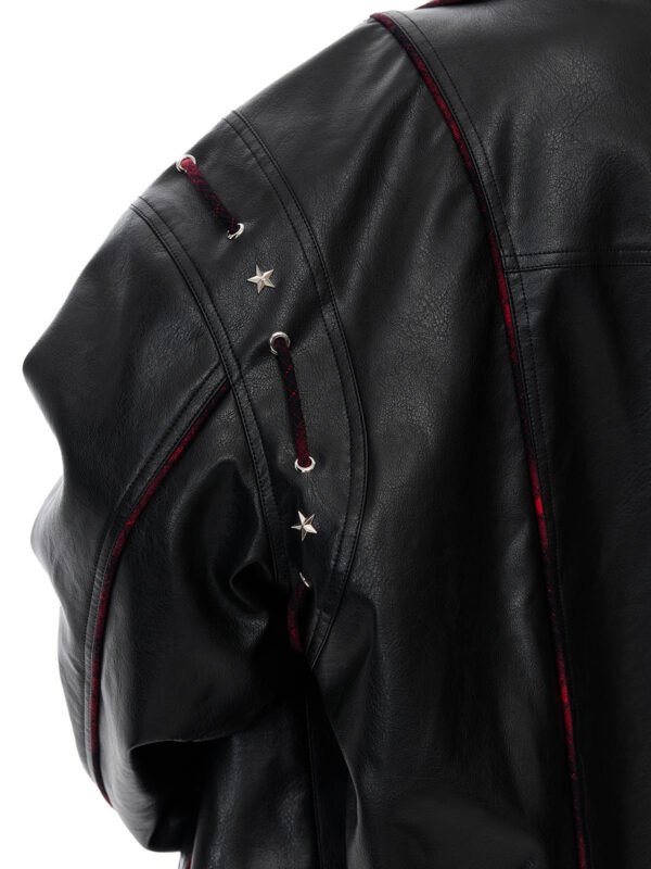 Motorcycle Reversible Jacket Pu Shuai Vibe Leather Coat - Image 4