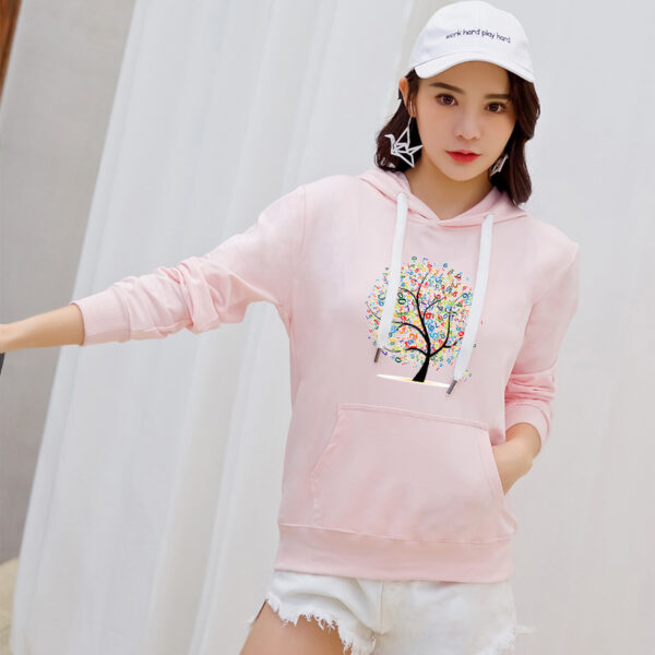 Women's Hooded Pullover Printed Fashionable Casual Loose Hoodie - Image 9