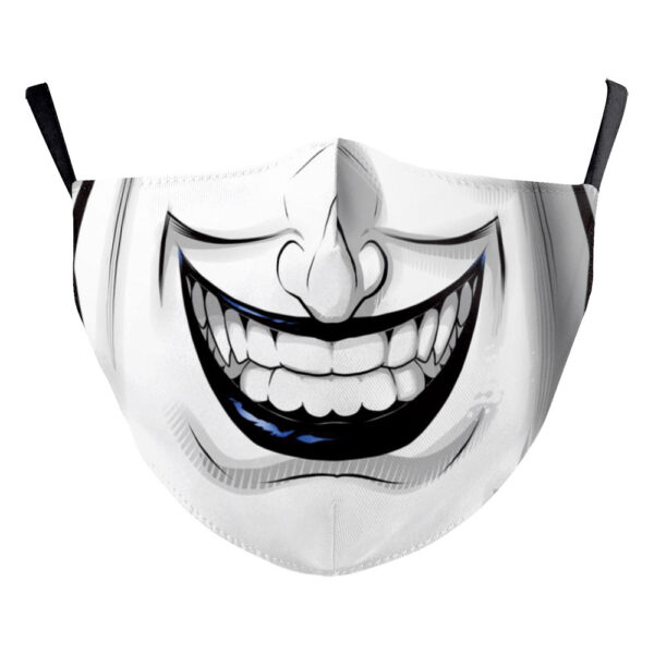 Halloween Digital Printing Funny Horror Face Double Layer Dust Mask - Image 9