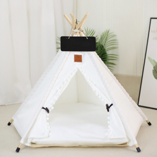 Pet Teepee Tent Dog Cat Bed Portable RWashable Dog Houses Indoor Puppy Beds With Cushion For Small Dogs Cats Rabbits - Image 6