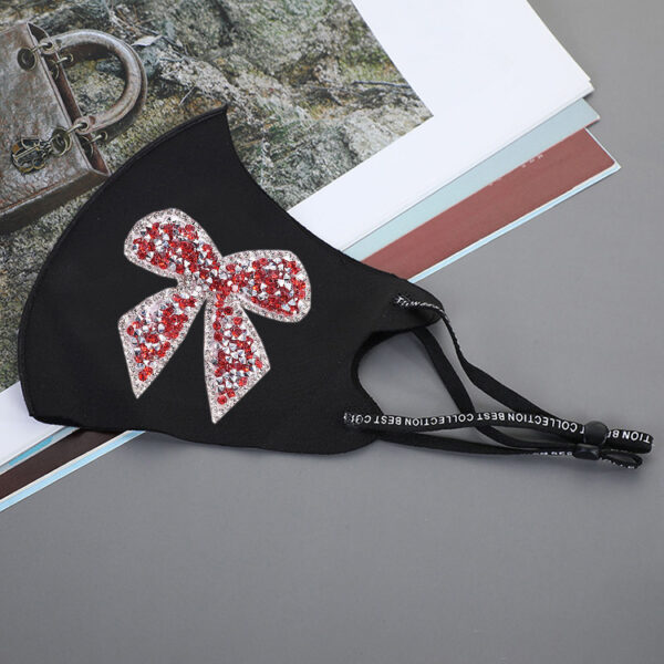 Rhinestone Smiley Butterfly Pattern Sun Block And Dustproof Mask - Image 9